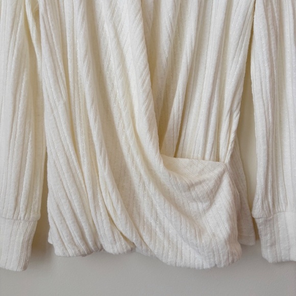 Maeve Rafaela Surplice Wrap Front Sweater Medium Anthropologie Ivory NEW NWT - Picture 4 of 9